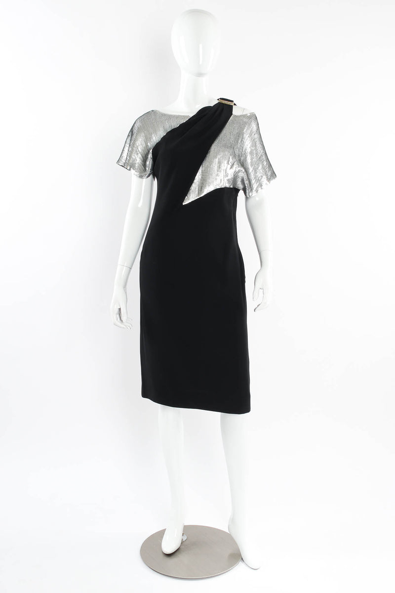 Vintage Chloé Asymmetrical Sequin Sheath Dress mannequin front @ Recess Los Angeles