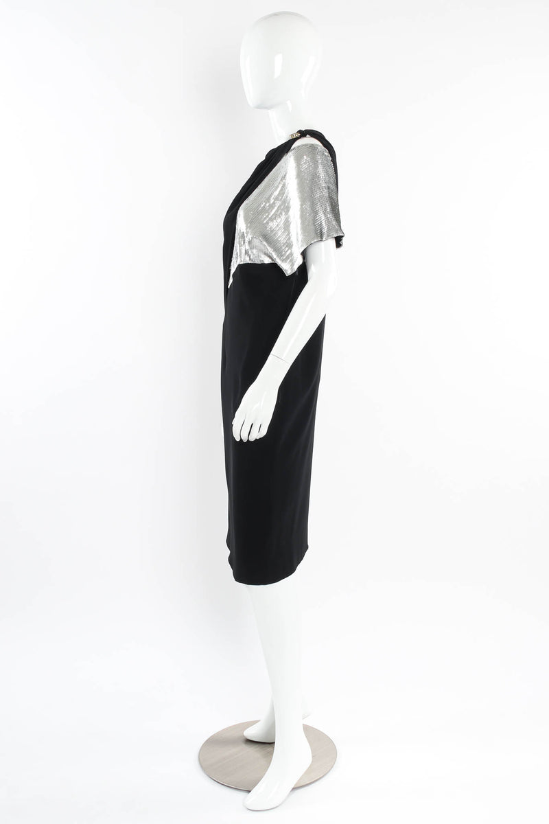 Vintage Chlo for Hattie Asymmetrical Sequin Sheath Dress Recess Vintage Chlo for Hattie Asymmetrical Sequin Sheath Dress Recess