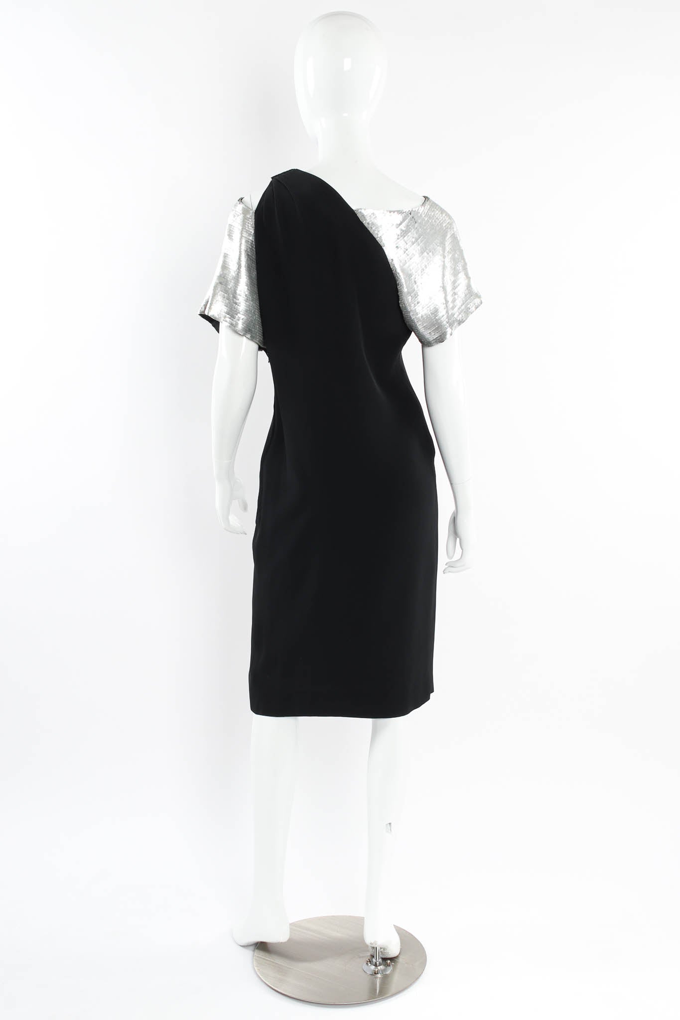 Vintage Chloé Asymmetrical Sequin Sheath Dress mannequin back @ Recess Los Angeles