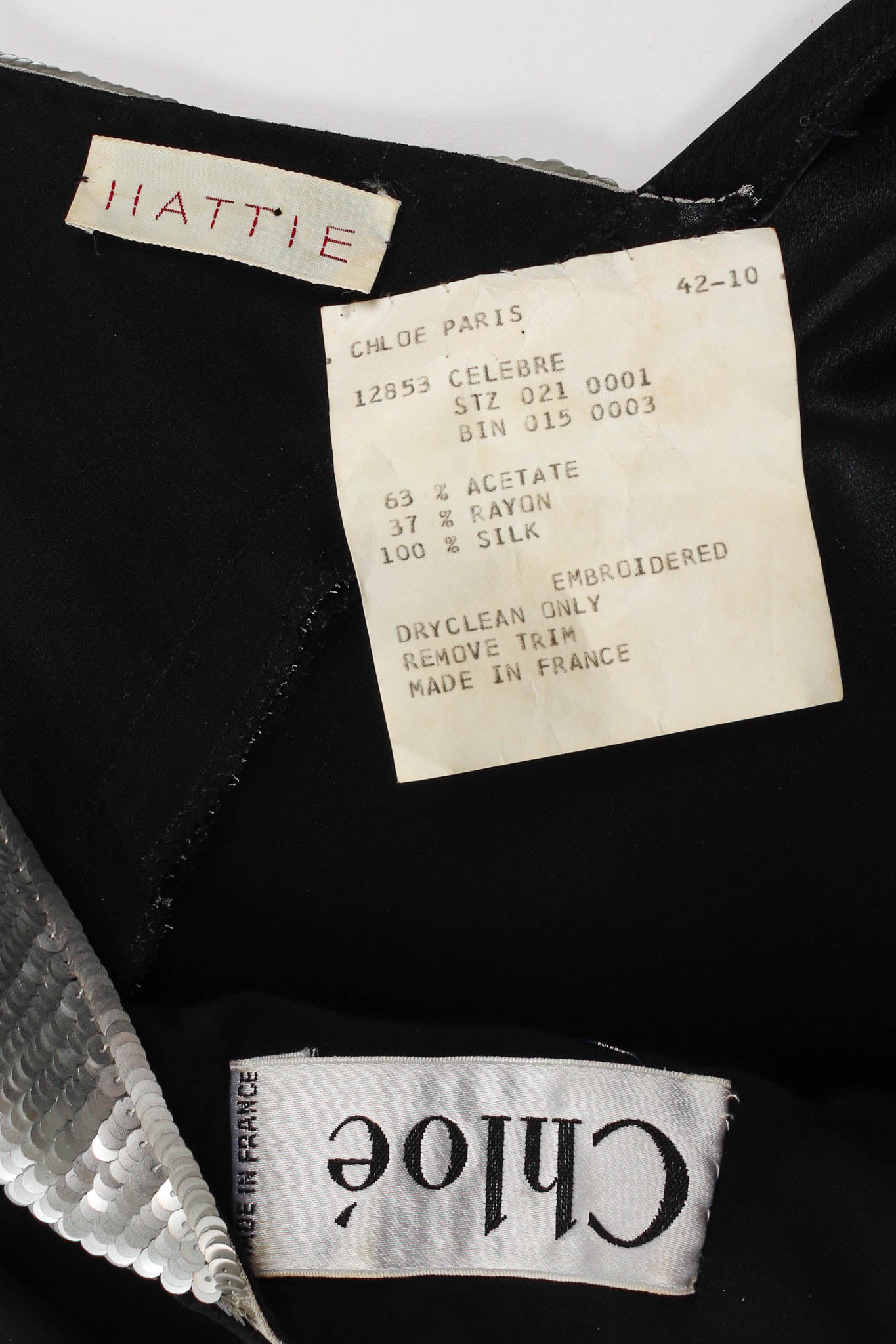 Vintage Chloé Asymmetrical Sequin Sheath Dress tags @ Recess Los Angeles