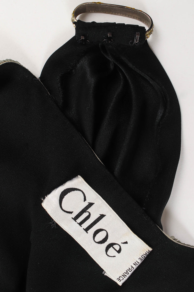 Vintage Chloé Asymmetrical Sequin Sheath Dress tag @ Recess Los Angeles