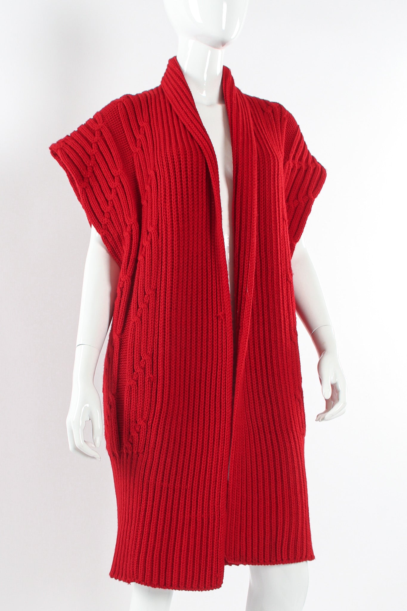 Vintage Chloé for Saks Fifth Ave Wool Knit Duster Vest mannequin close angle @ Recess LA
