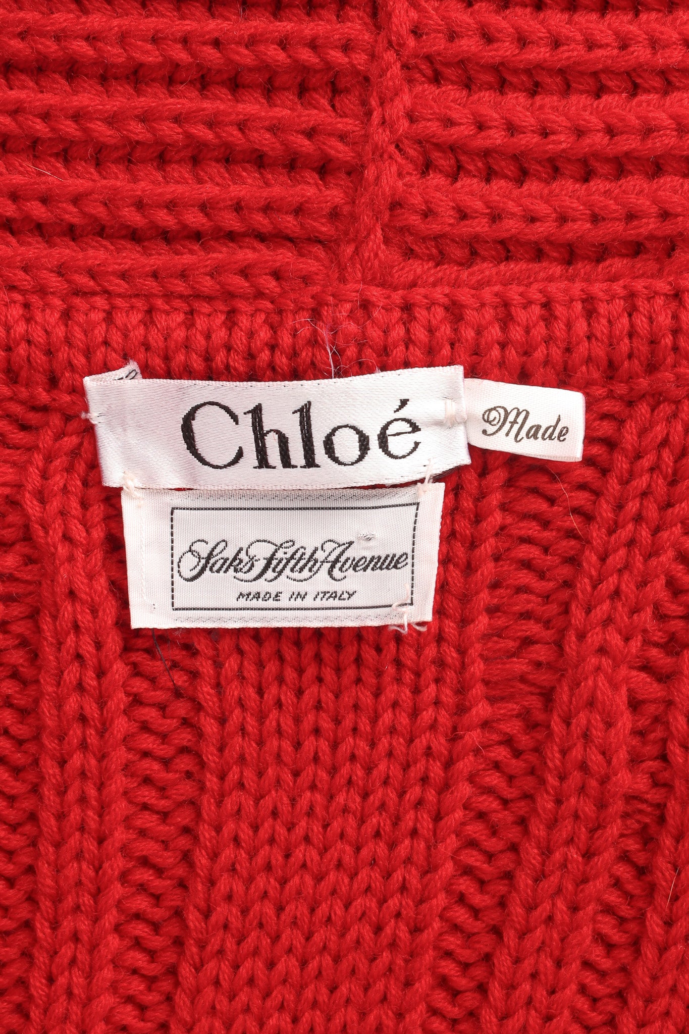 Vintage Chloé for Saks Fifth Ave Wool Knit Duster Vest tag @ Recess LA