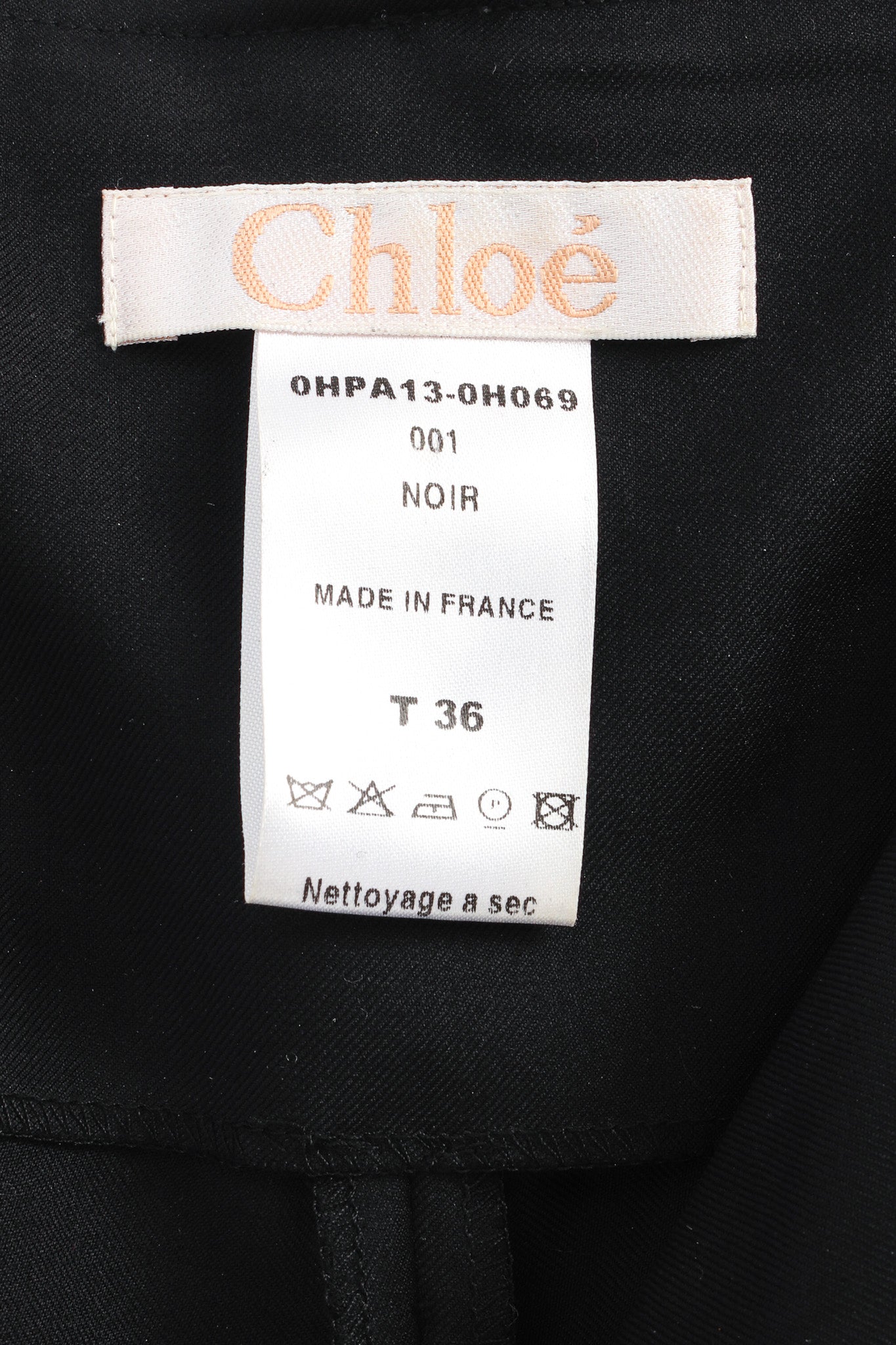 Vintage Chloé Ribbon Beaded Buckle Wool Pant tag @ Recess LA