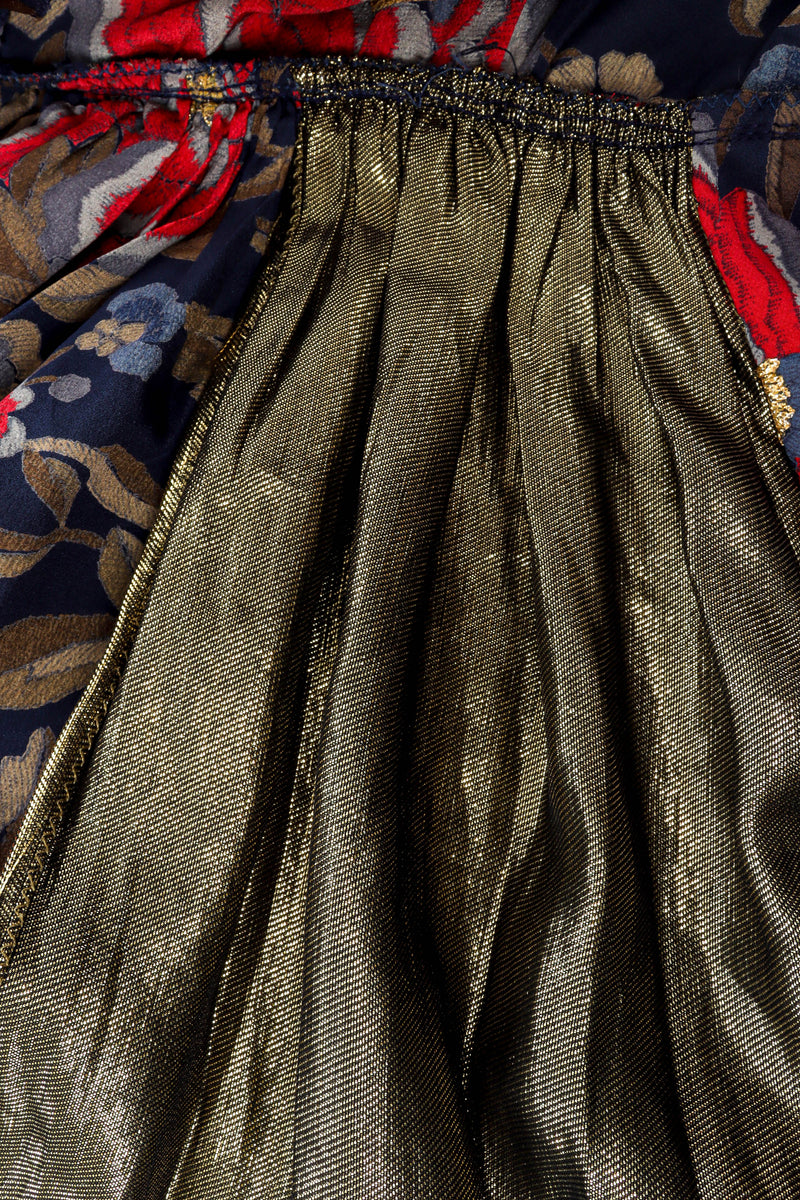 Vintage Cholé Maverick Floral Print Dress inner gold lamé detail @ Recess LA