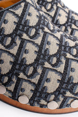 Vintage Christian Dior Monogram Twill Clogs fabric detail at Recess Los Angeles