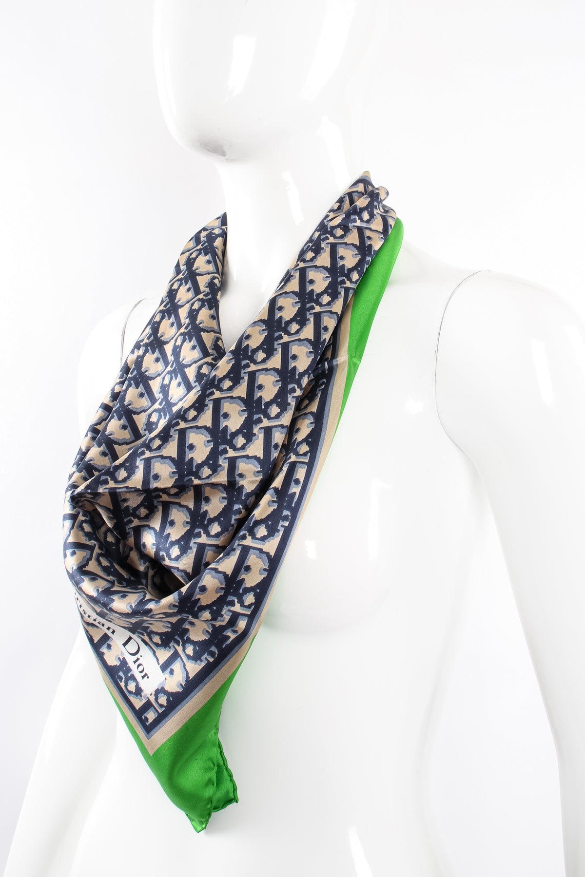 Vintage Christian Dior Monogram Print Silk Scarf – Recess