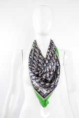 Vintage Christian Dior Monogram Print Silk Scarf on Mannequin at Recess Los Angeles