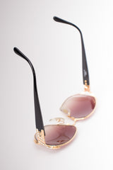 Christian Dior Rhinestone Aviator Pilot Sunglasses 2619 Graduated Amber Lenses