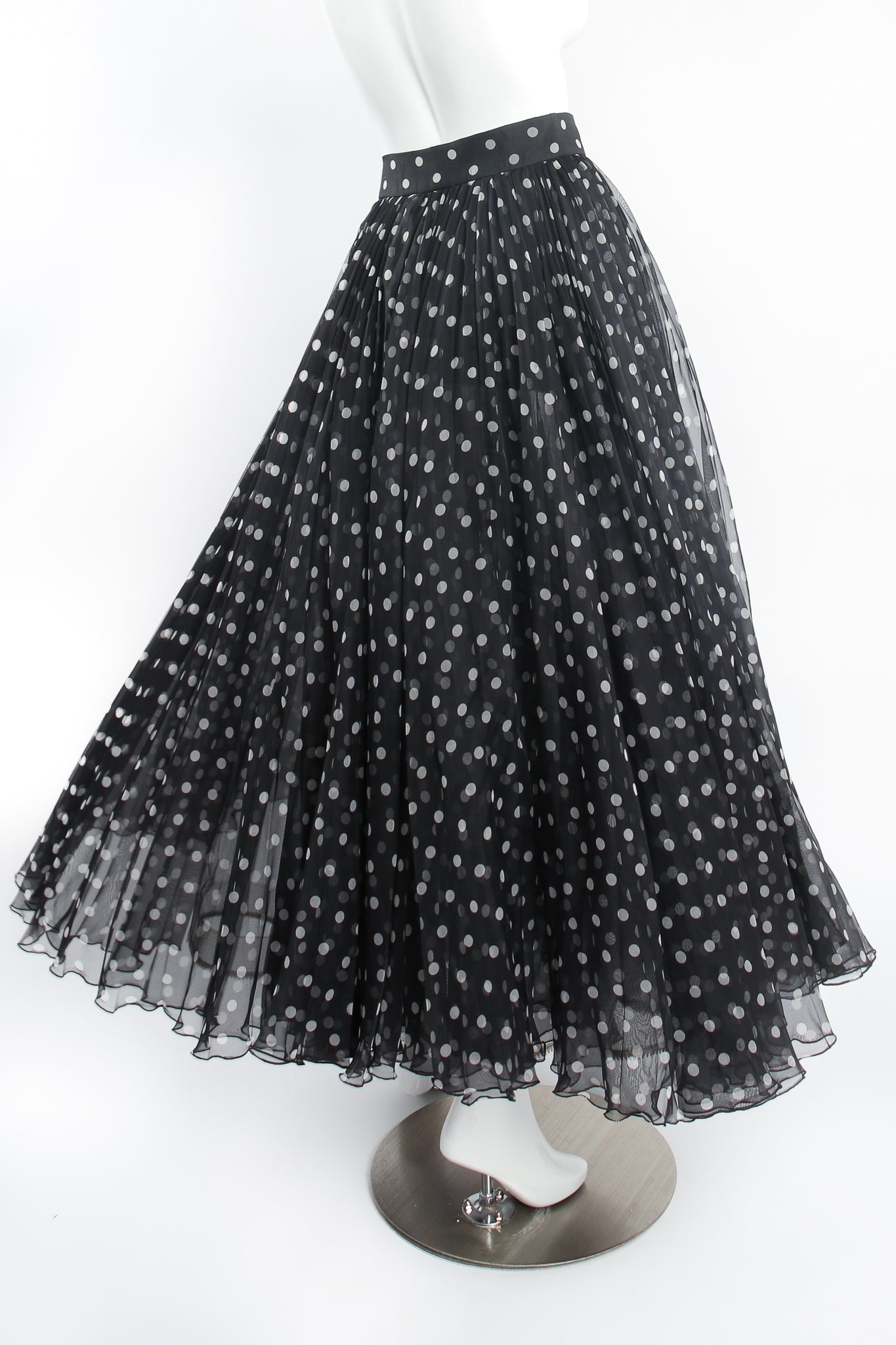 Vintage Christian Dior by Gianfranco Ferre Layered Organza Dot Skirt on mannequin back @ Recess LA