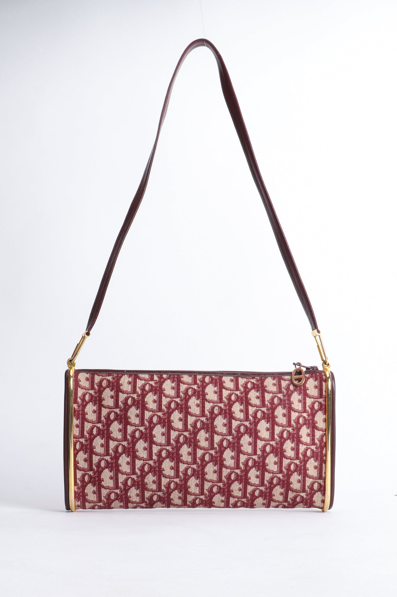 Vintage Christian Dior Monogram Barrel Baguette Handbag Back at Recess Los Angeles