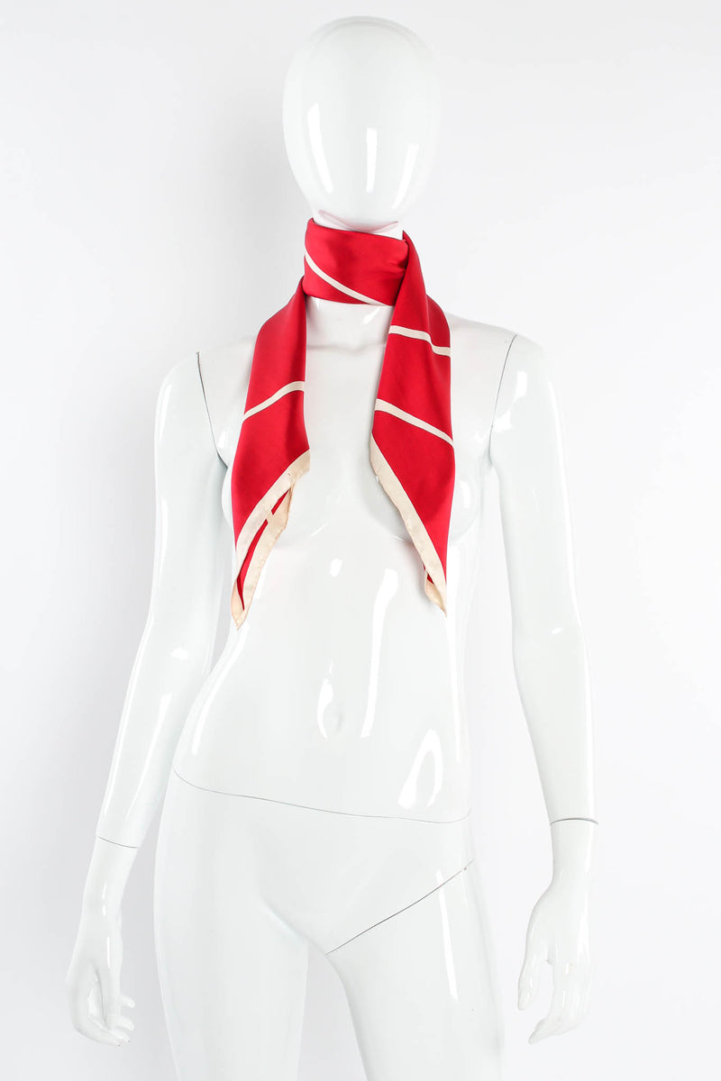 Vintage Christian Dior Abstract Swirl Stripe Scarf on mannequin @ Recess Los Angeles