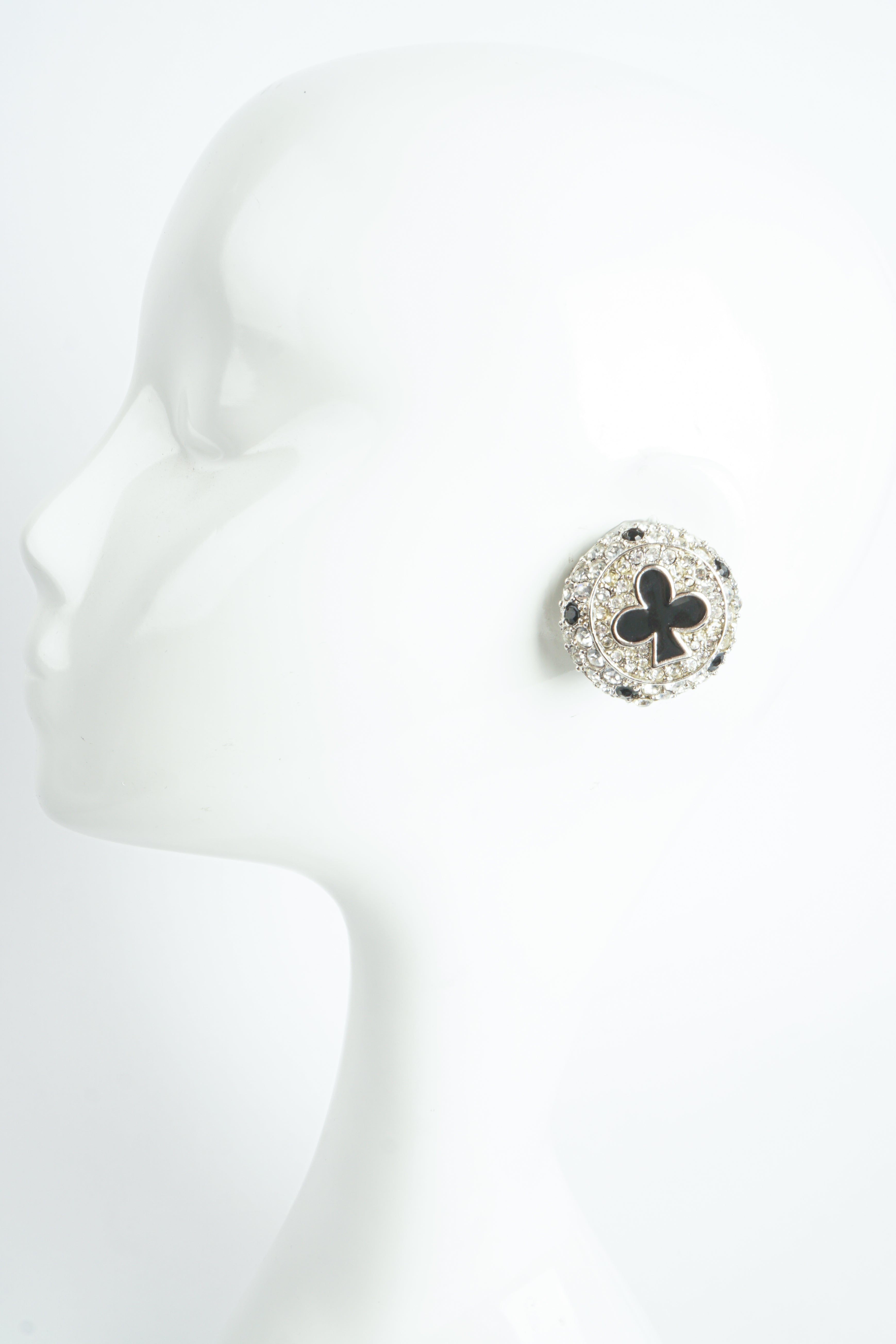 Vintage Christian Dior Crystal Club Suit Earrings on Mannequin at Recess Los Angeles
