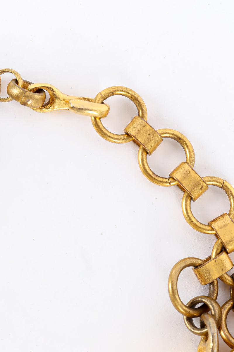 Gold three layered necklace by Christian Lacroix adjustable Links close-up @recessla