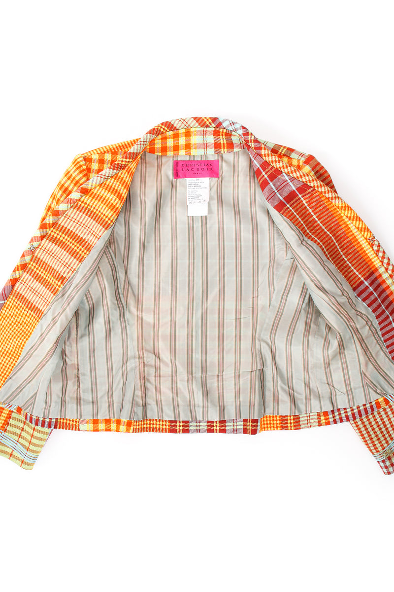 Vintage Christian Lacroix Madras Check Jacket lining at Recess Los Angeles