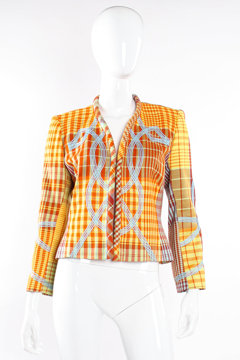 Vintage Christian Lacroix Madras Check Jacket on Mannequin front at Recess Los Angeles