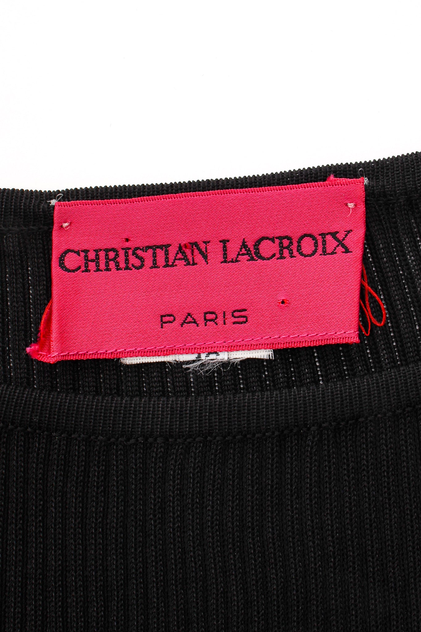 Vintage Christian Lacroix Corded Lace Ribbed Top label at Recess Los Angeles
