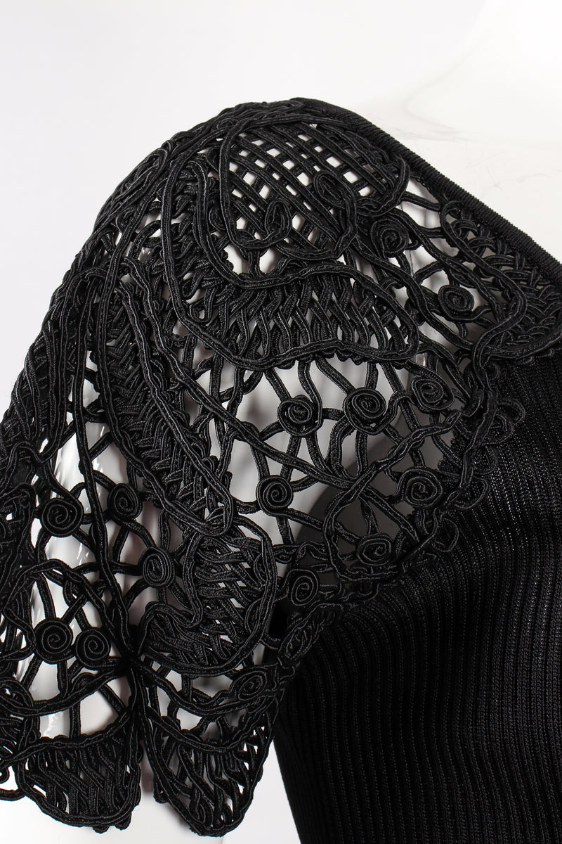 Vintage Christian Lacroix Corded Lace Ribbed Top on Mannequin detail at Recess Los Angeles