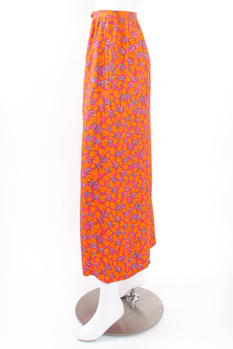 Vintage Christian Lacroix Hot Leaf Print Cropped Palazzo Pant on mannequin side at Recess LA
