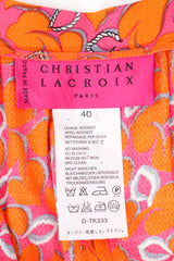 Vintage Christian Lacroix Hot Leaf Print Cropped Palazzo Pant label at Recess LA