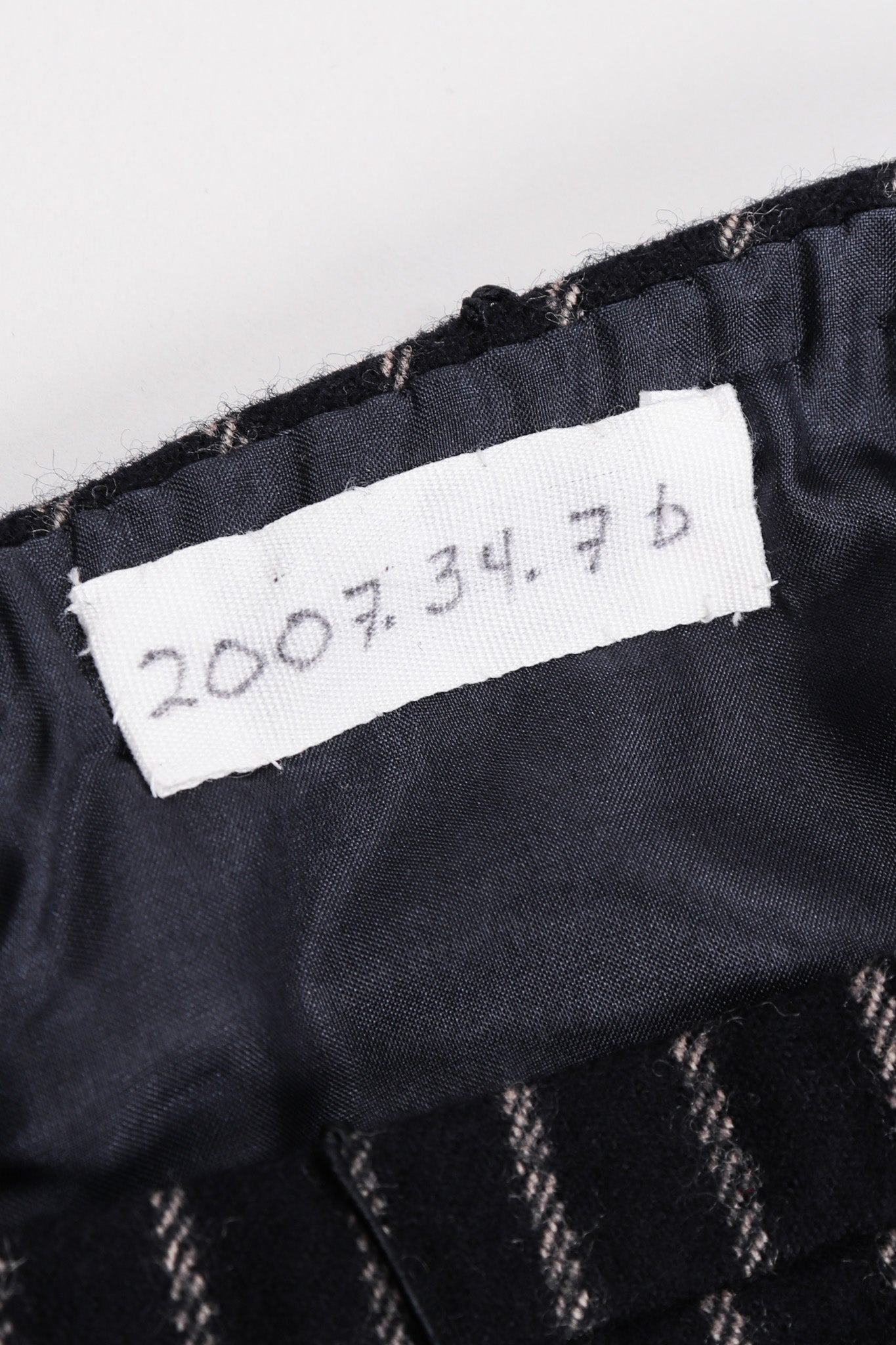 Recess Los Angeles Vintage Christian Dior Couture Jacket Skirt Set Navy Pinstripe Wool