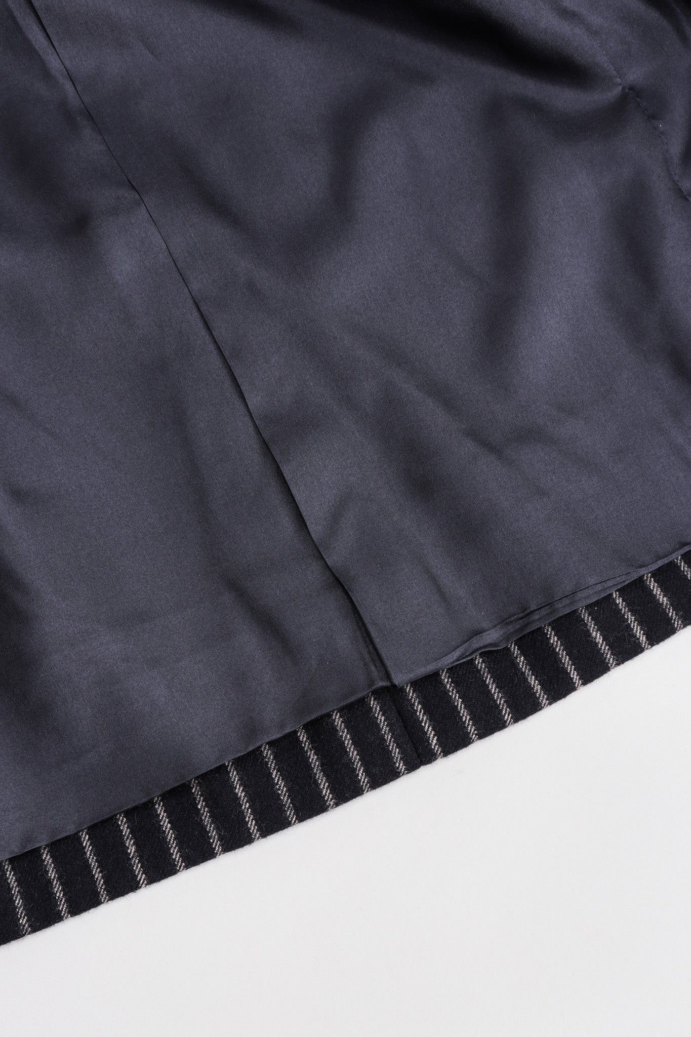 Recess Los Angeles Vintage Christian Dior Couture Jacket Skirt Set Navy Pinstripe Wool