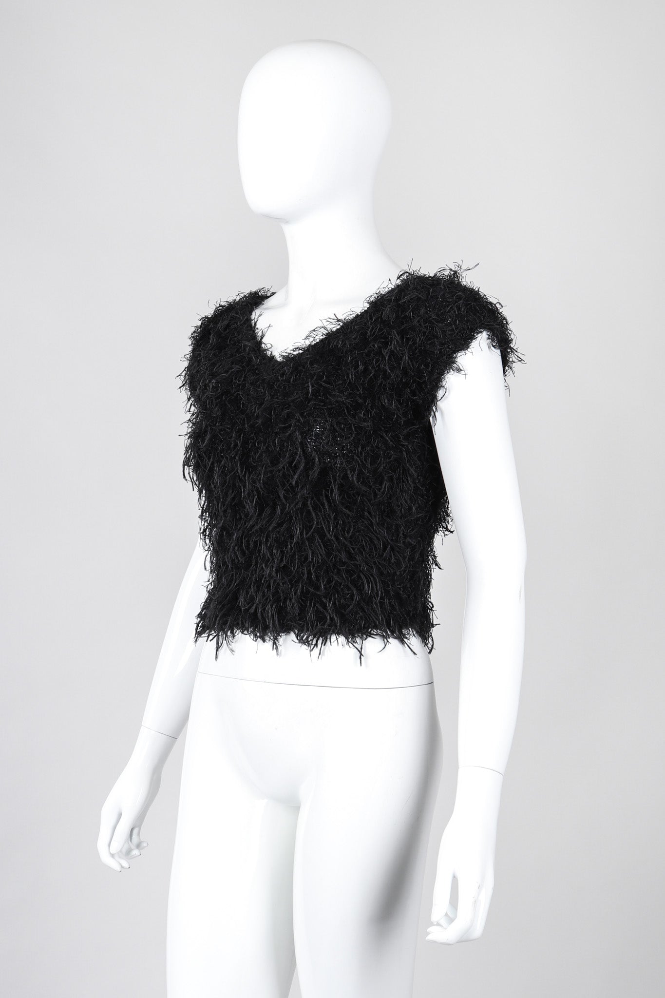 Recess Los Angeles Vintage Christian Dior Shrunken Fuzzy Eyelash Knit Top