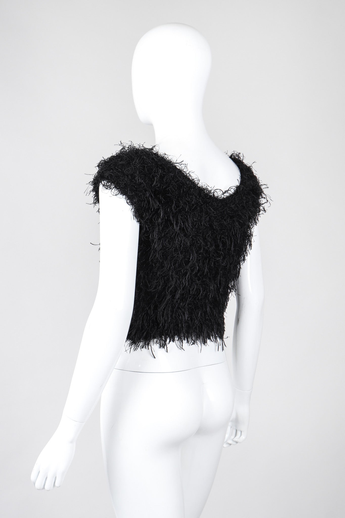 Recess Los Angeles Vintage Christian Dior Shrunken Fuzzy Eyelash Knit Top