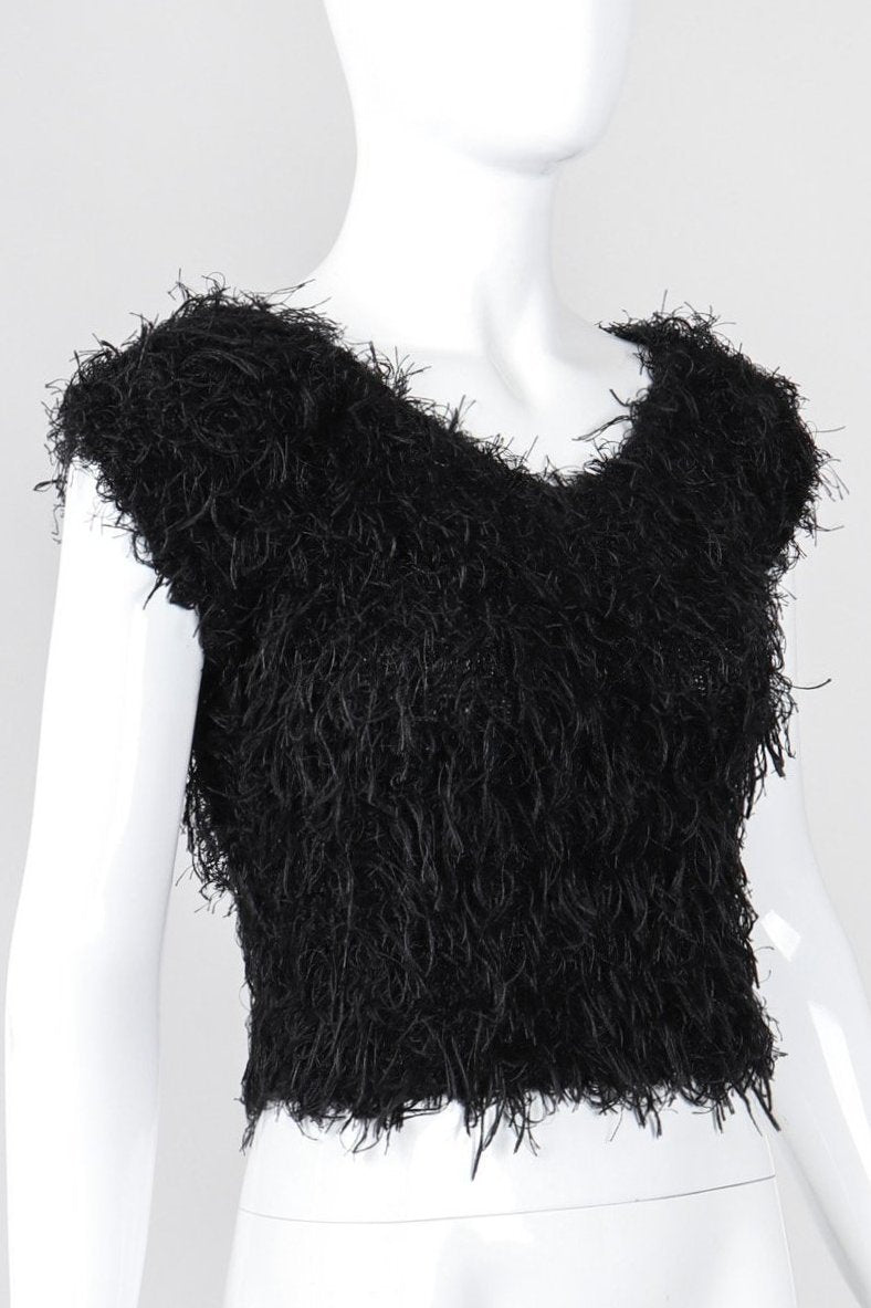 Recess Los Angeles Vintage Christian Dior Shrunken Fuzzy Eyelash Knit Top