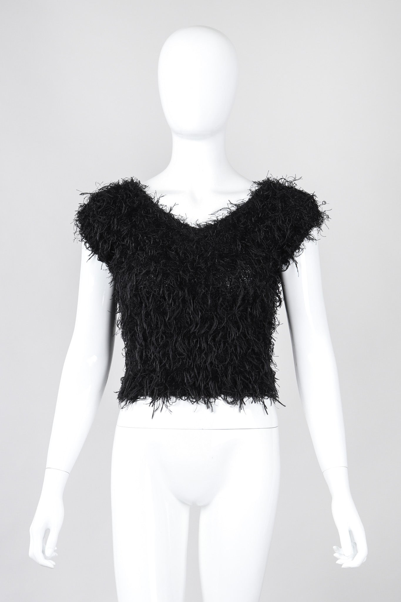 Recess Los Angeles Vintage Christian Dior Shrunken Fuzzy Eyelash Knit Top