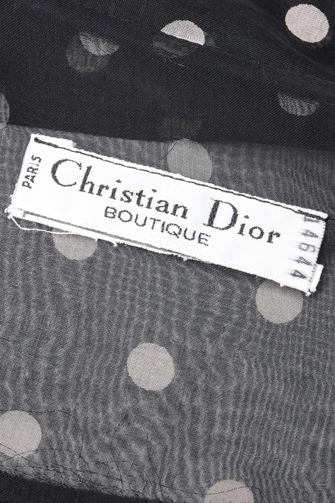 Recess Los Angeles Vintage Christian Dior by Gianfranco Ferre Numbered Organza Dot Balloon Sleeve Blouse