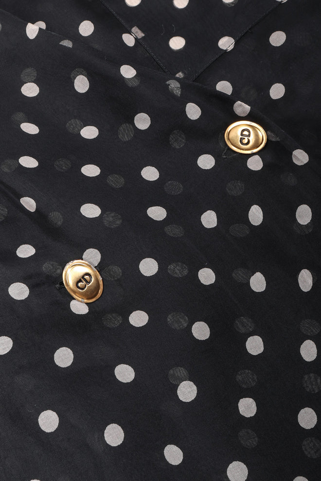 Recess Los Angeles Vintage Christian Dior bf Gianfranco Ferre Numbered Organza Dot Balloon Sleeve Blouse