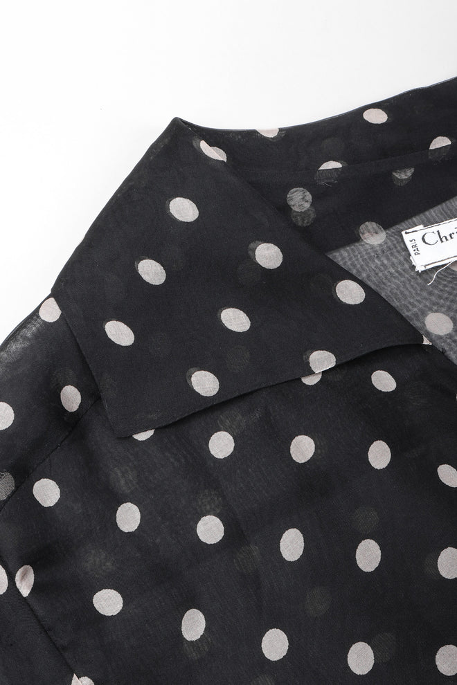 Recess Los Angeles Vintage Christian Dior bf Gianfranco Ferre Numbered Organza Dot Balloon Sleeve Blouse