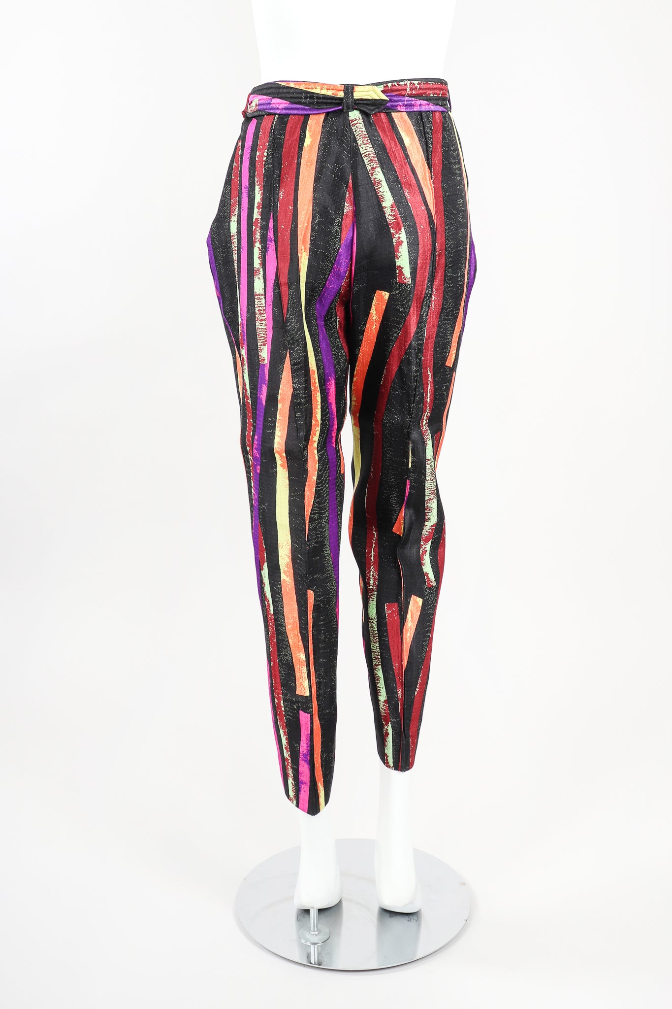 Recess Designer Consignment Vintage Christian Lacroix 90s Sponge Splatter Stripe Jacket & Pant Suit Set Los Angeles Resale