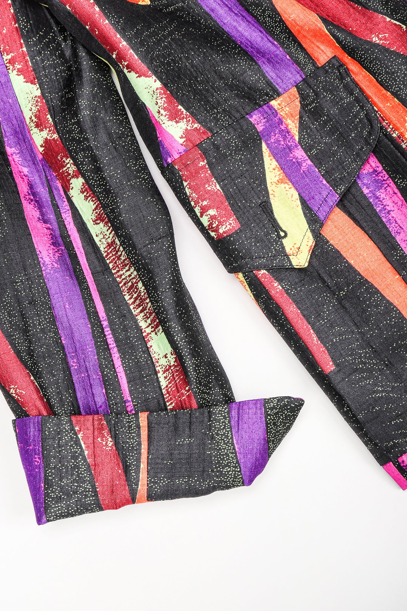 Recess Designer Consignment Vintage Christian Lacroix 90s Sponge Splatter Stripe Jacket & Pant Suit Set Los Angeles Resale