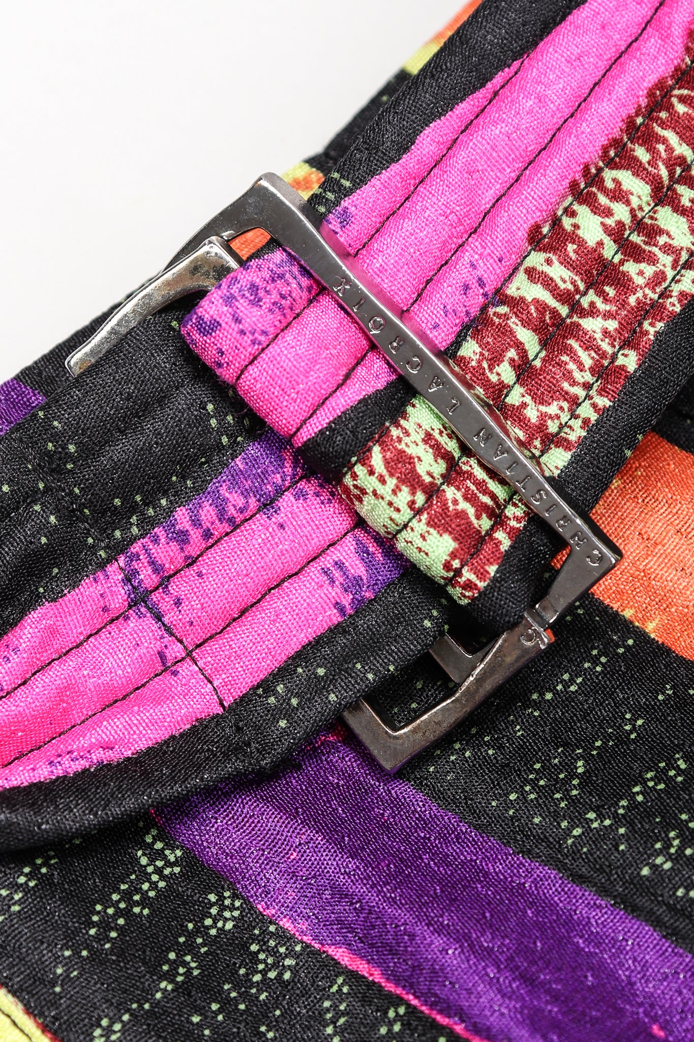 Recess Designer Consignment Vintage Christian Lacroix 90s Sponge Splatter Stripe Jacket & Pant Suit Set Los Angeles Resale