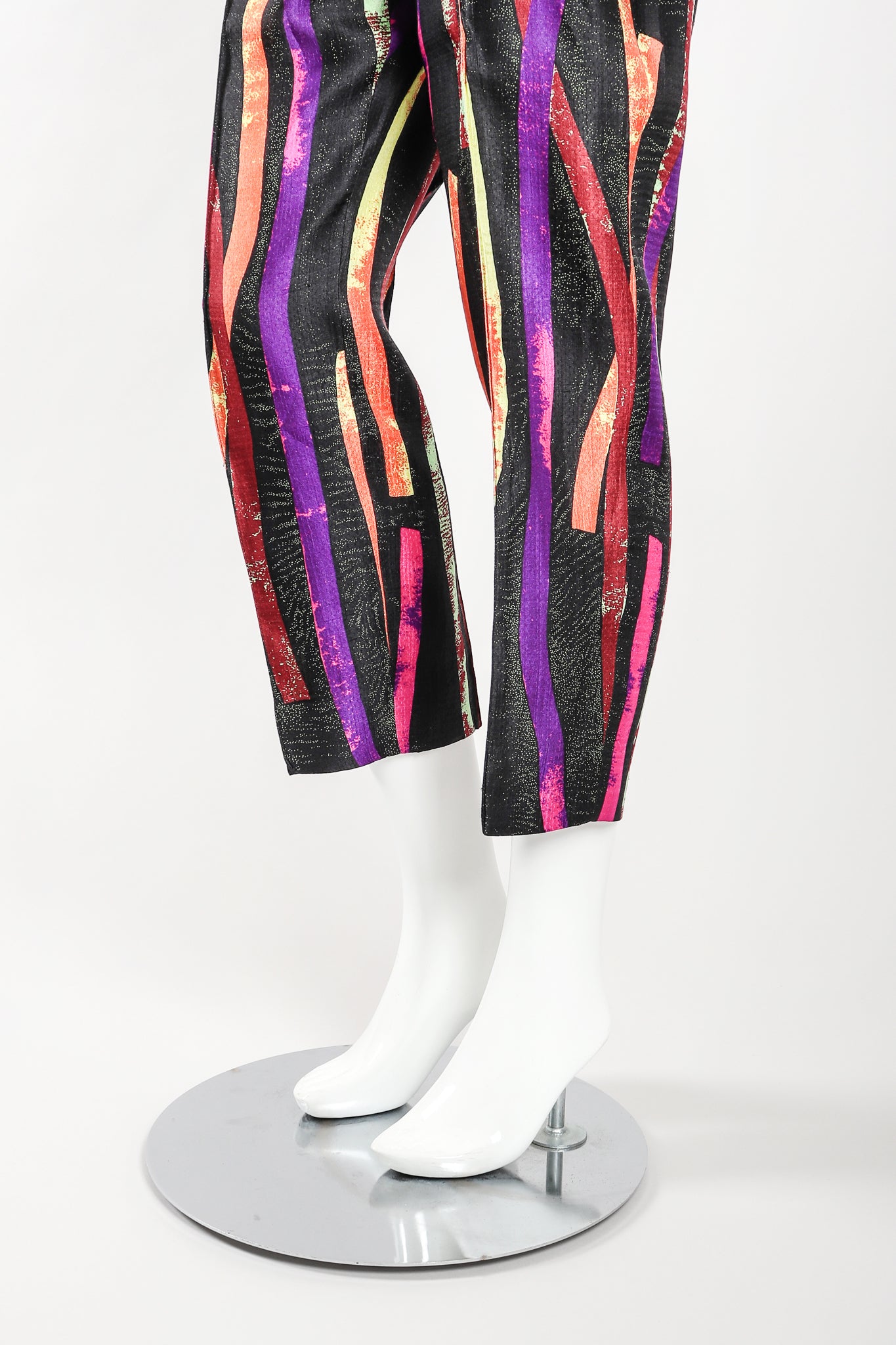 Recess Designer Consignment Vintage Christian Lacroix 90s Sponge Splatter Stripe Jacket & Pant Suit Set Los Angeles Resale