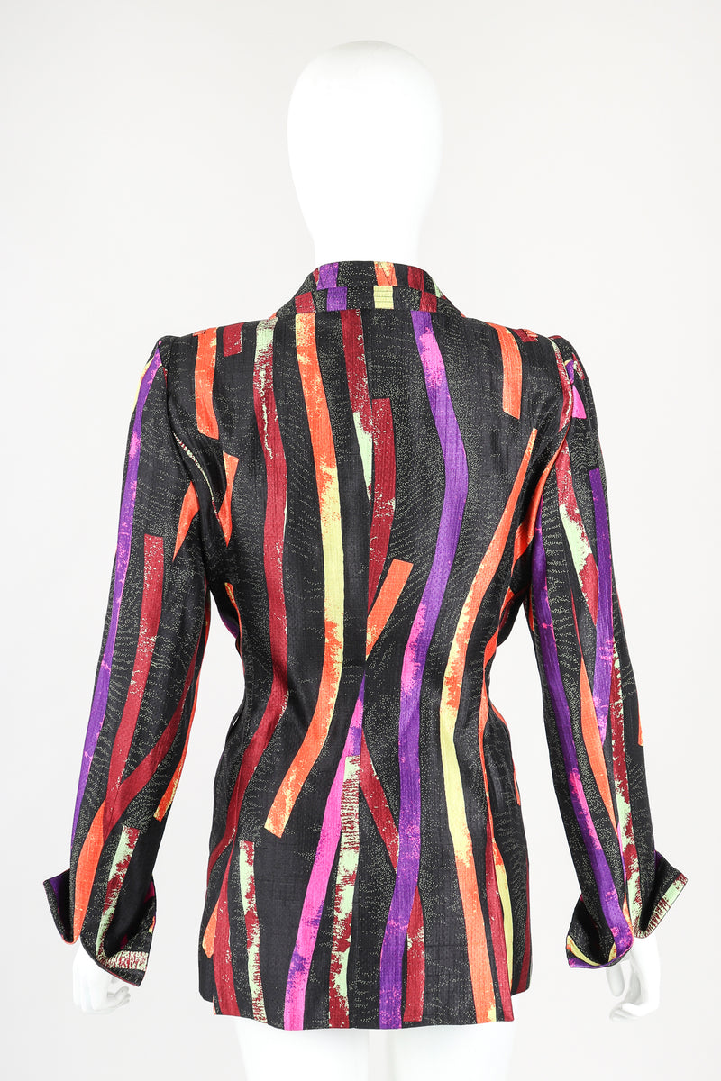 Recess Designer Consignment Vintage Christian Lacroix 90s Sponge Splatter Stripe Jacket & Pant Suit Set Los Angeles Resale