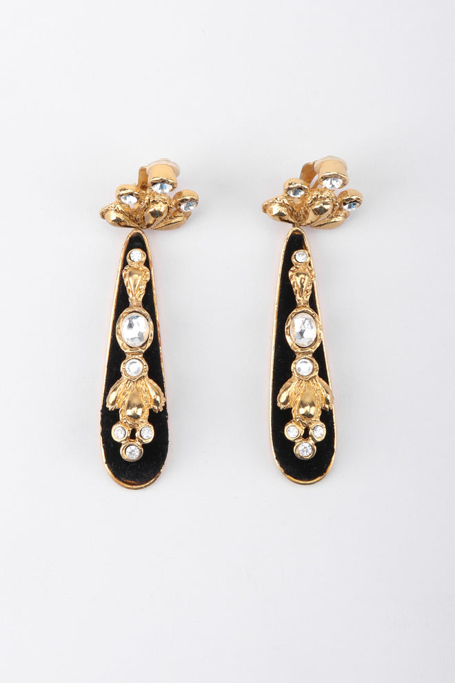 Recess Los Angeles Vintage 90s Christian Lacroix Jeweled Baroque Velvet Teardrop Earrings