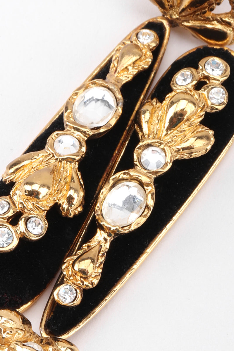 Recess Los Angeles Vintage 90s Christian Lacroix Jeweled Baroque Velvet Teardrop Earrings