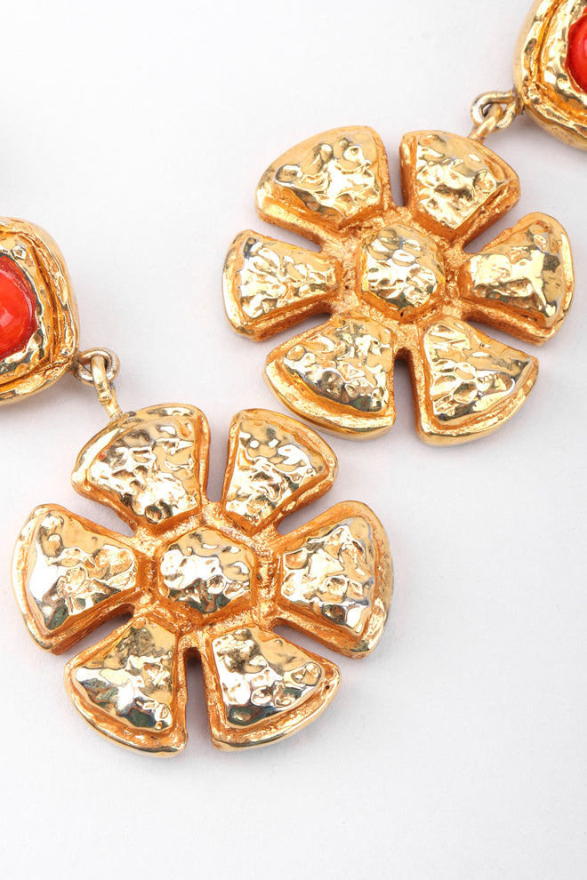 Recess Los Angeles Vintage 90s Christian Lacroix Golden Daisy Drop Shoulder Duster Earrings