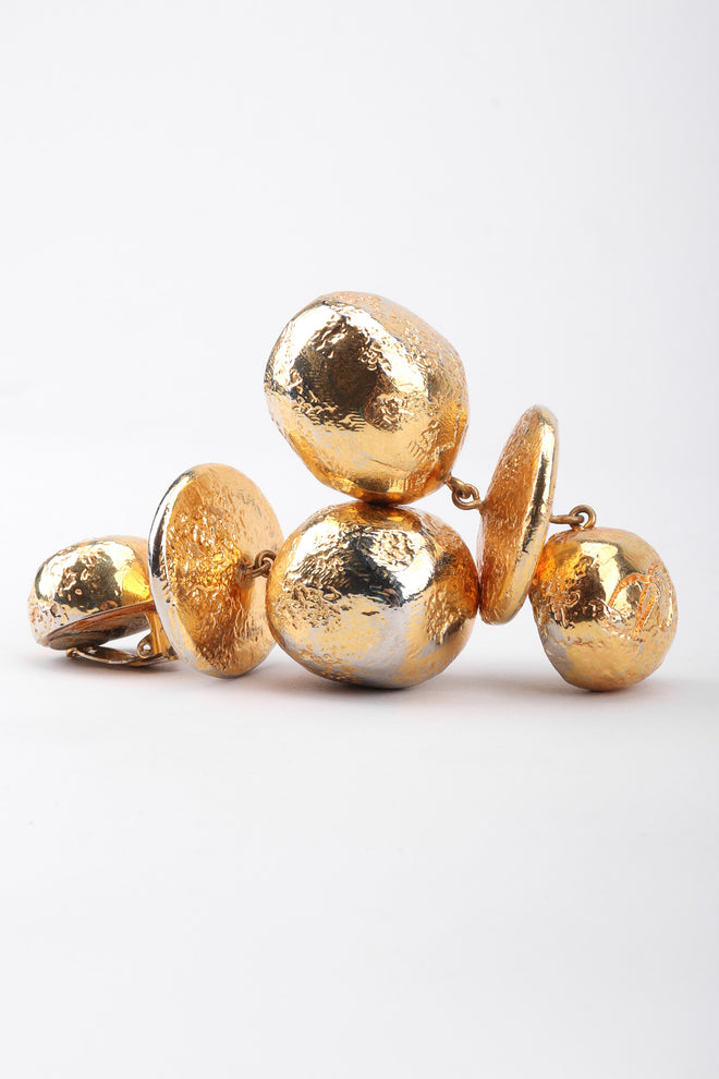 Recess Los Angeles Vintage Christian Lacroix 90s Gold Saucer Ball Drop Earrings