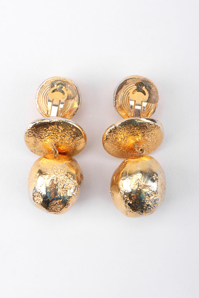 Recess Los Angeles Vintage Christian Lacroix 90s Gold Saucer Ball Drop Earrings