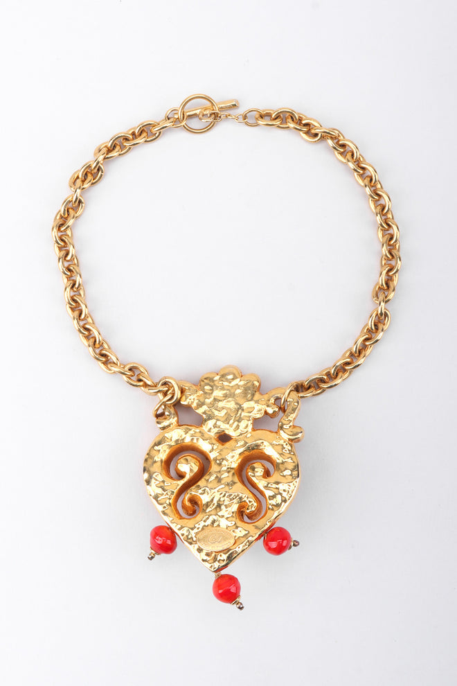 Recess Los Angeles Vintage Christian Lacroix Baroque Carved Heart Collar Necklace