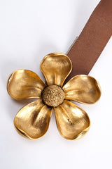 Vintage Christopher Ross Artisan Sculpted Blossom Buckle Belt detail at Recess Los Angeles