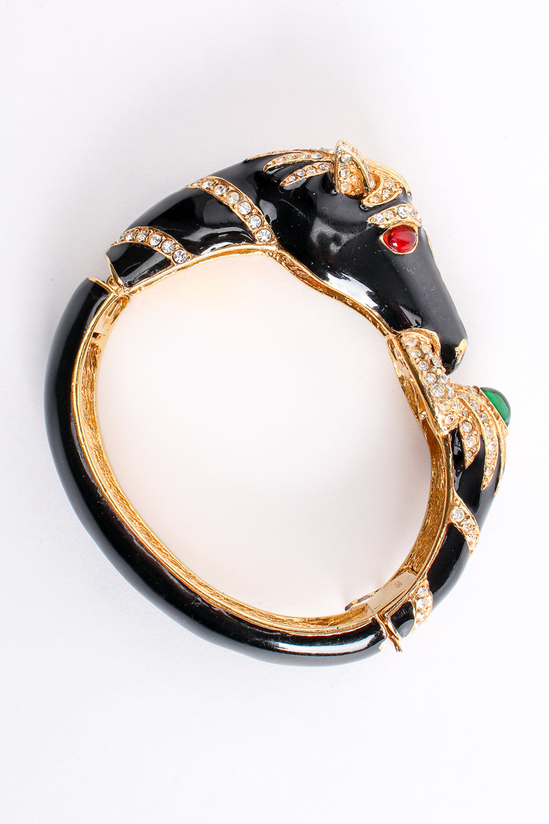 Vintage Ciner Enamel Jeweled Horse Bangle Bracelet at Recess Los Angeles