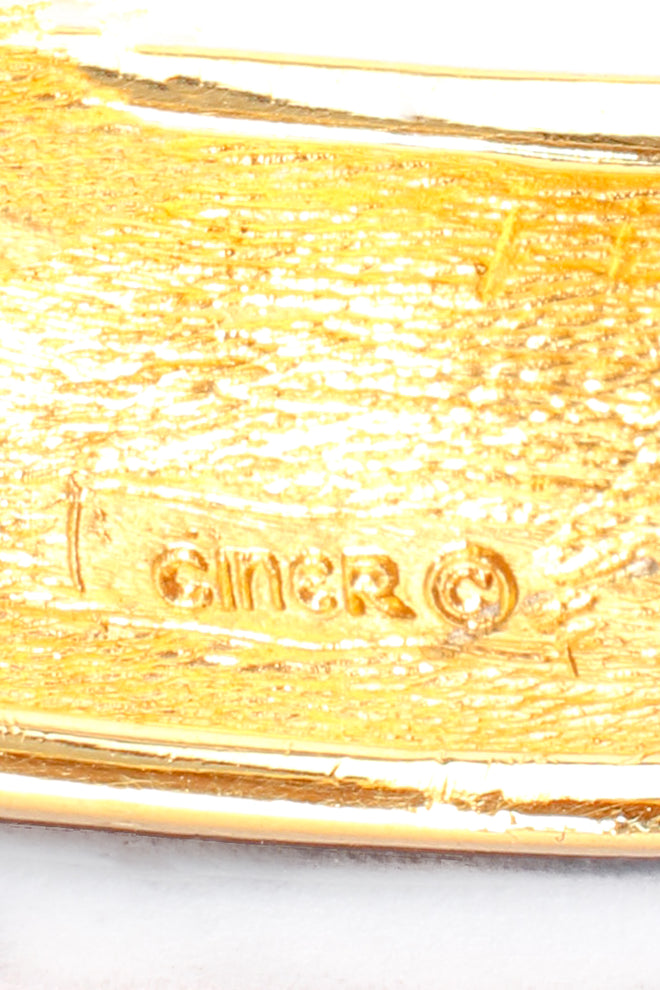 Vintage Ciner Enamel Jeweled Horse Bangle Bracelet signature stamp at Recess Los Angeles