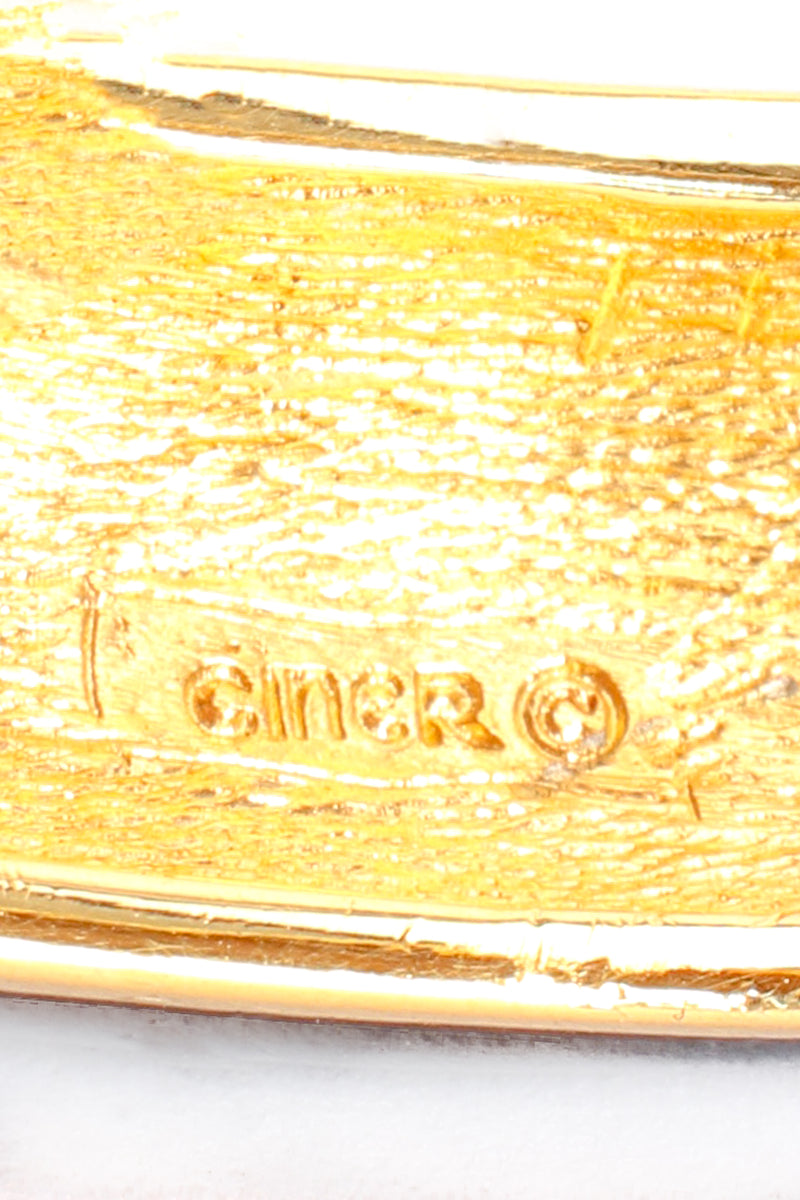 Vintage Ciner Enamel Jeweled Horse Bangle Bracelet signature stamp at Recess Los Angeles