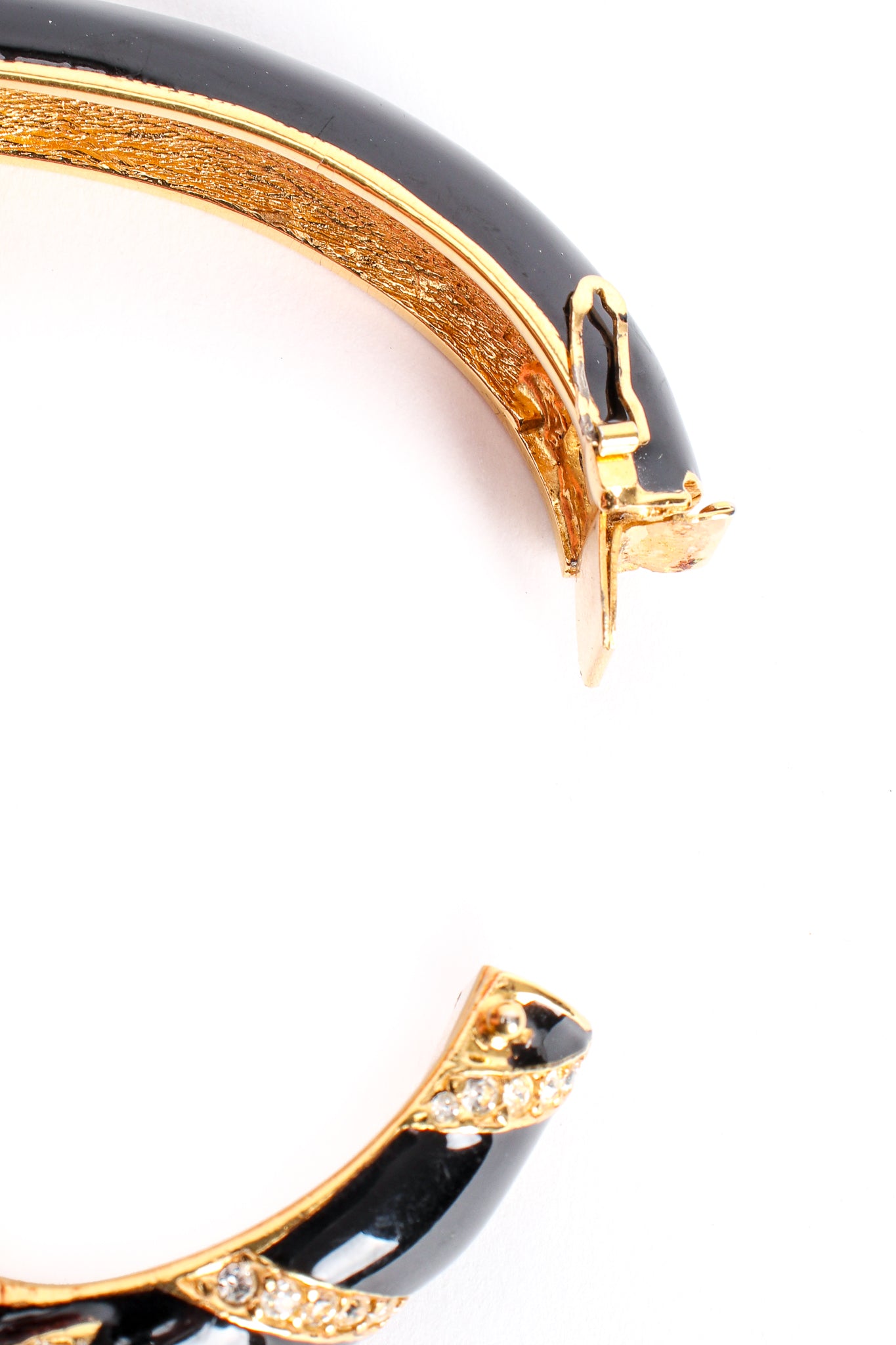 Vintage Ciner Enamel Jeweled Horse Bangle Bracelet clasp at Recess Los Angeles