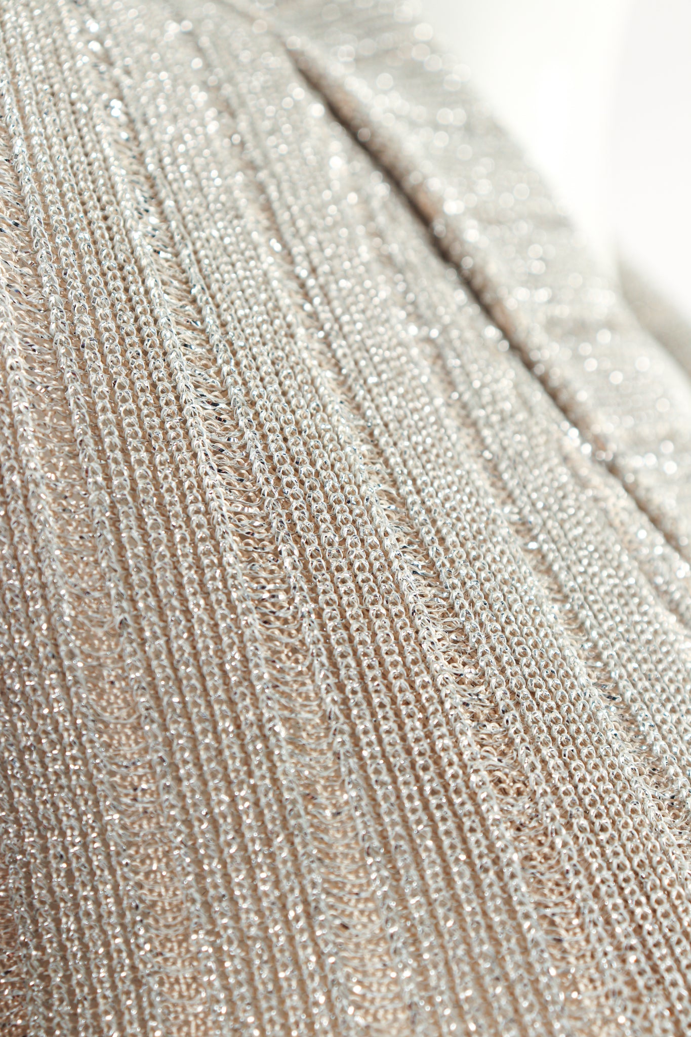 Vintage John Kloss for Cira Long Sheer Metallic Duster Sweater Fabric detail at Recess LA